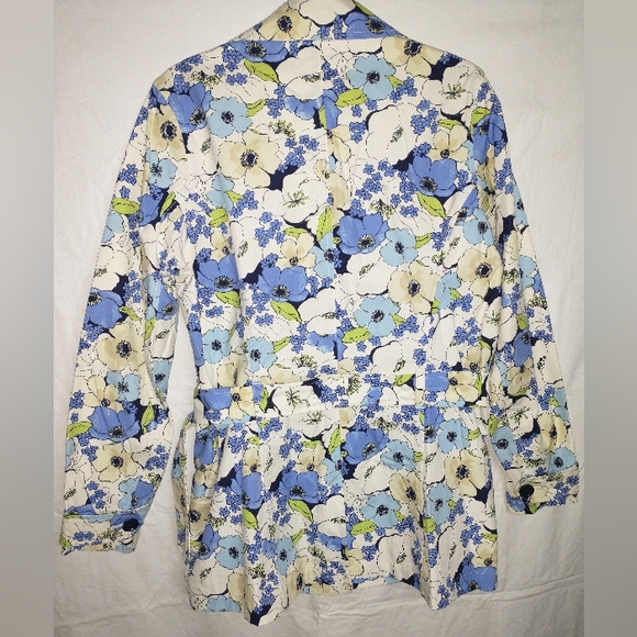 Eddie Bauer Women's Size L Floral Belted Button Front Blazer Jacket - Picture 7 of 12